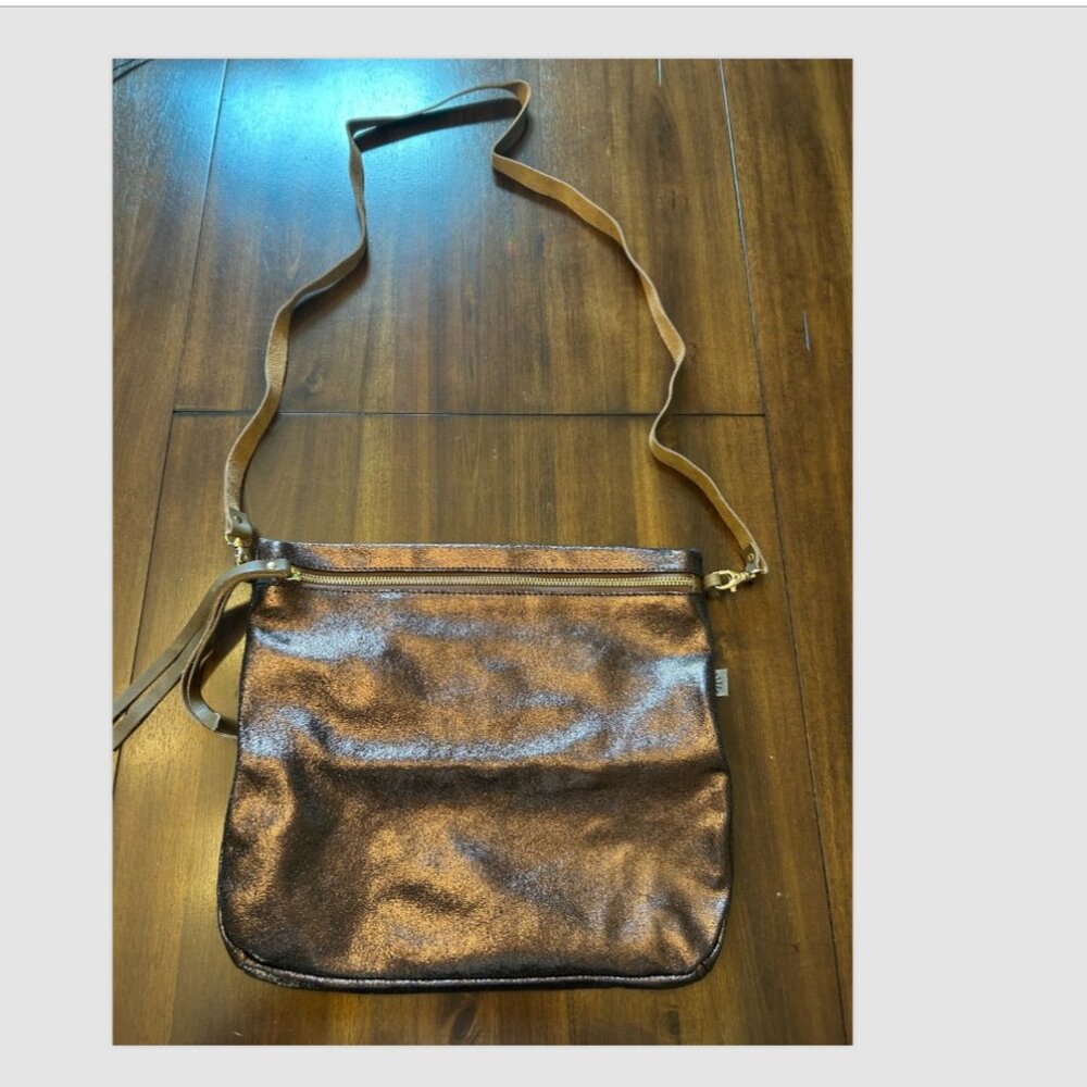 Head Regal Bronze Brown Leather Crossbody Bag/Clutch